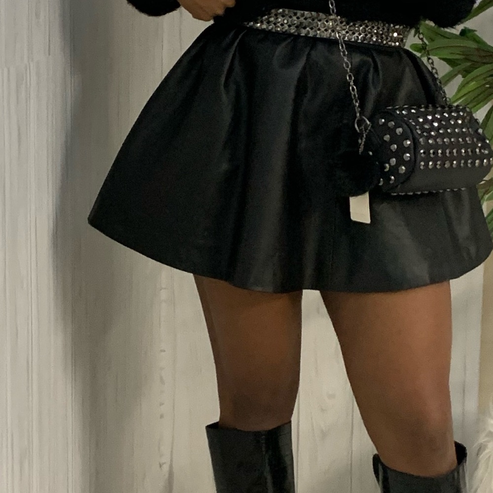 Black leather mini